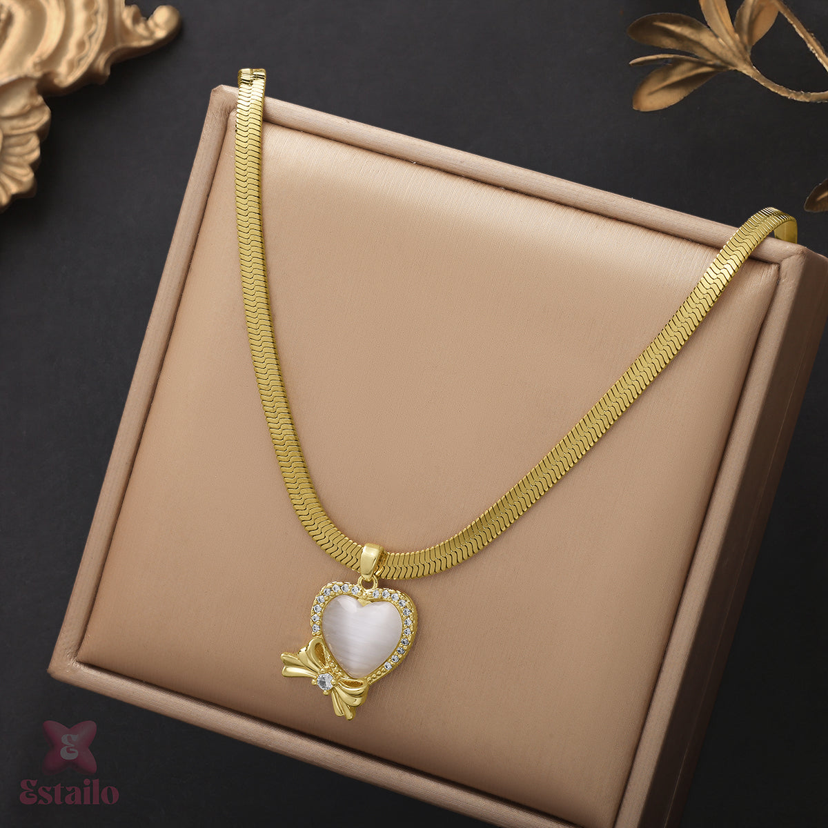 Opal Heart Elegance Necklace