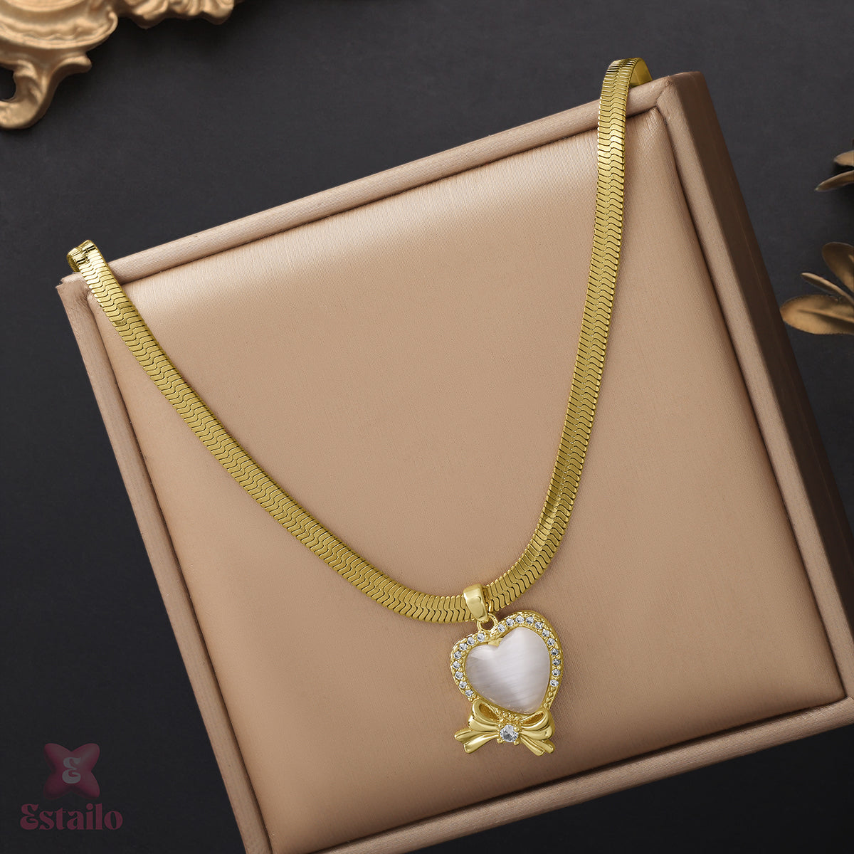 Opal Heart Elegance Necklace