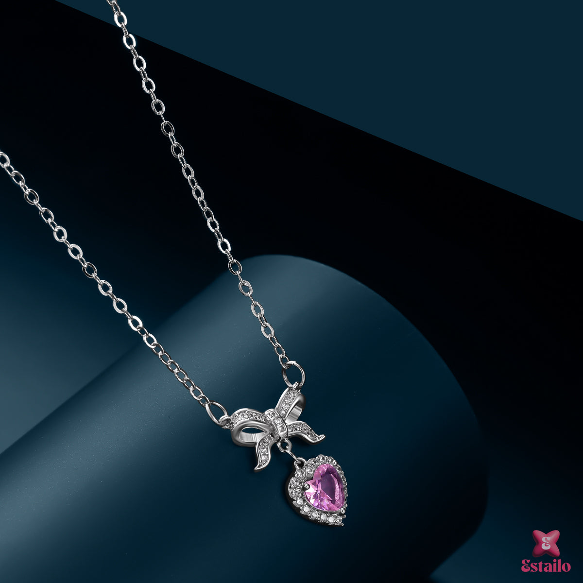Pink Crystal Love Necklace