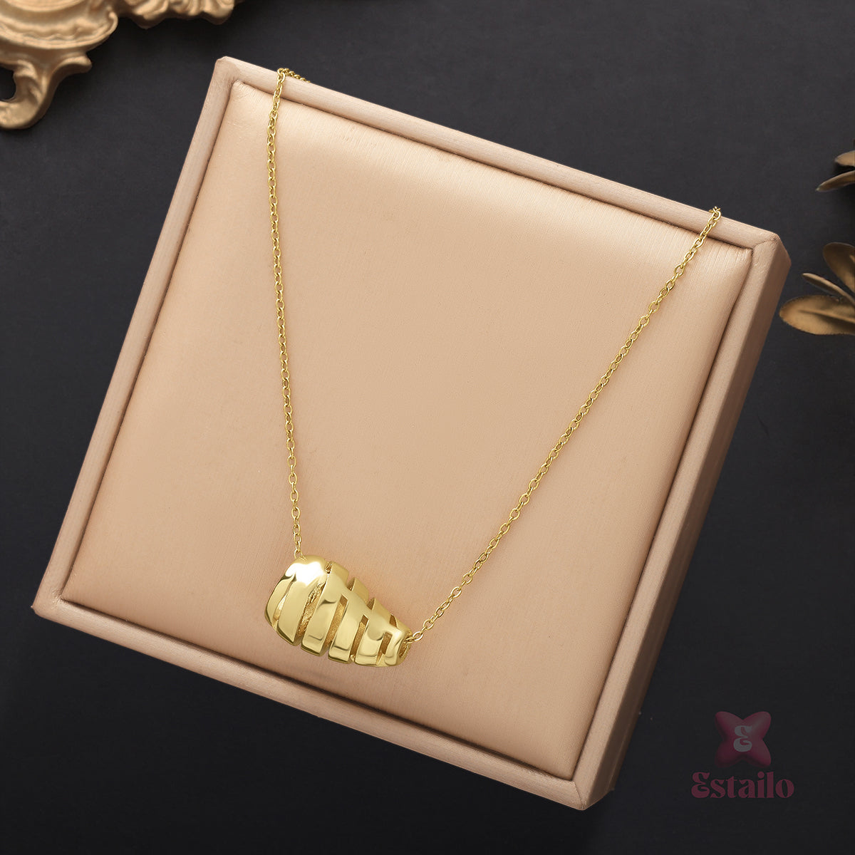 Golden Knot Spiral Necklace