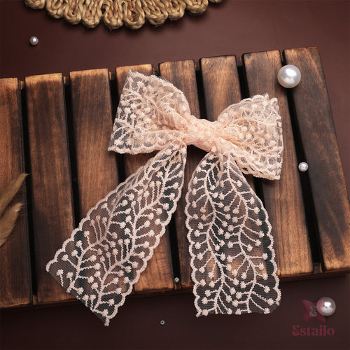 Elegant Blush Bow Clip