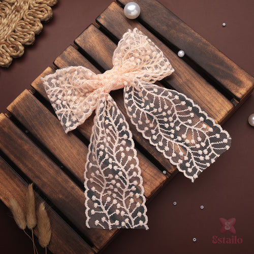 Elegant Blush Bow Clip