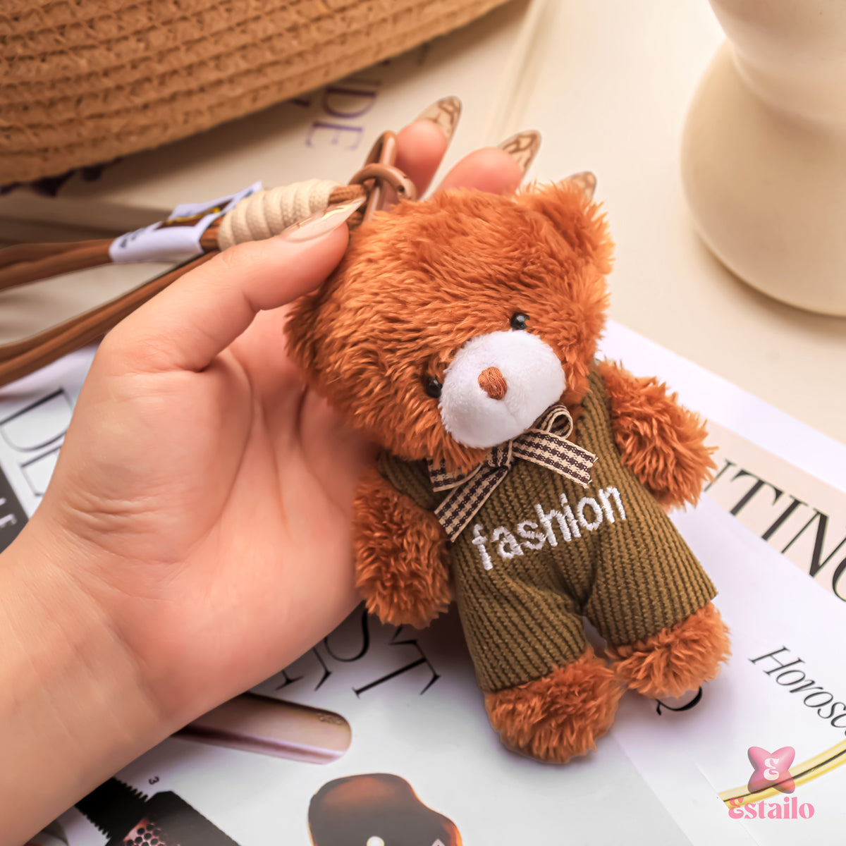 Bowtie Bear Bag Charm