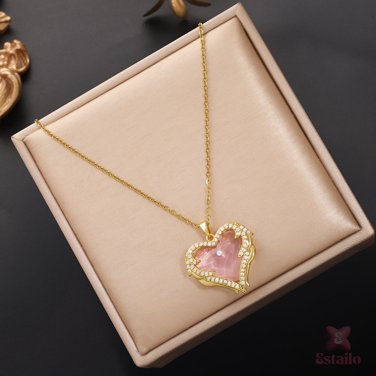 Rose Quartz Heart Necklace