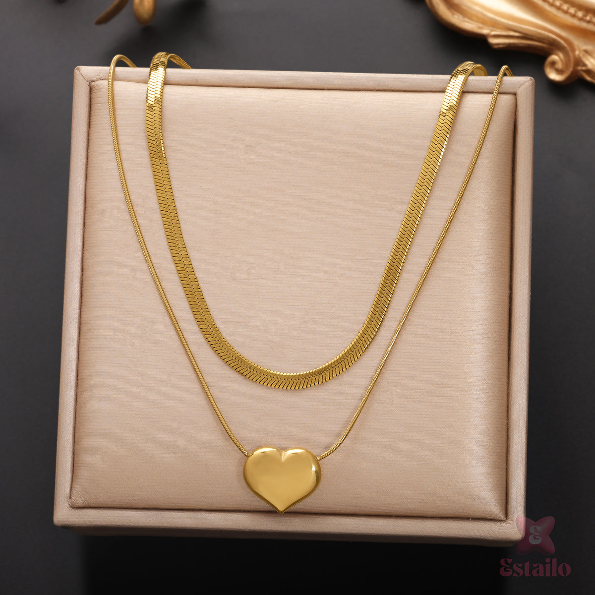 Elegance Duo with Heart Necklace