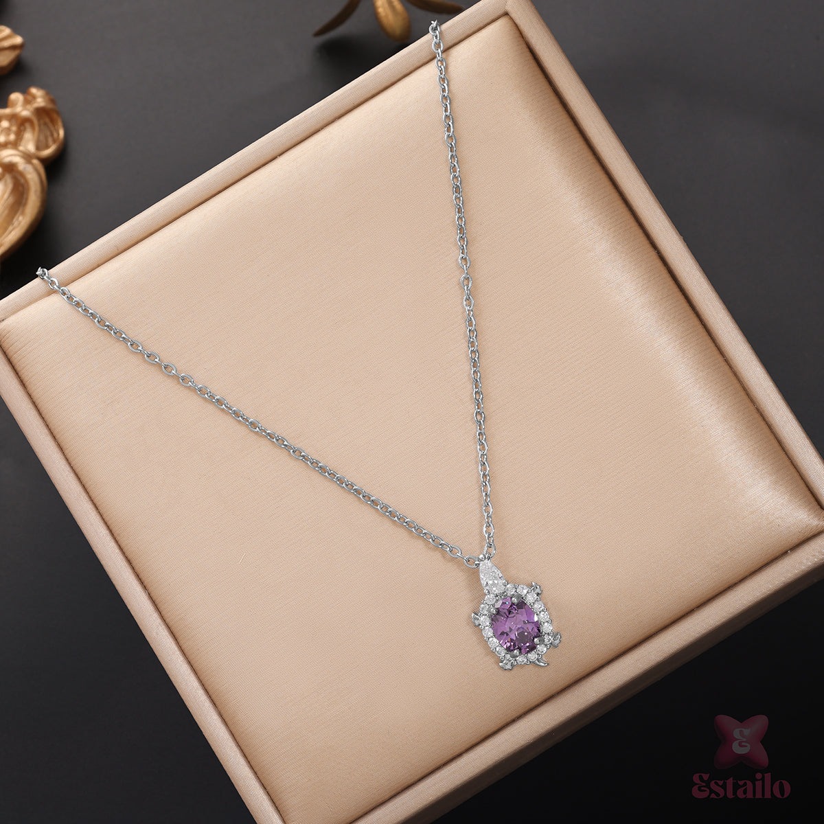 Precious Amethyst Droplet Necklace
