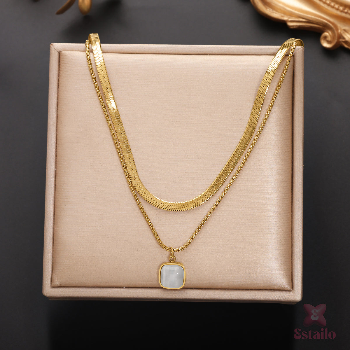 Golden Gleam Duo Necklace