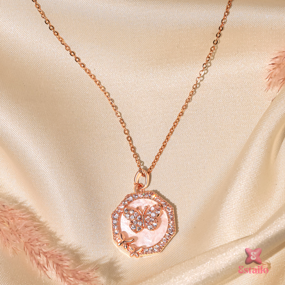 Glided Butterfly Necklace