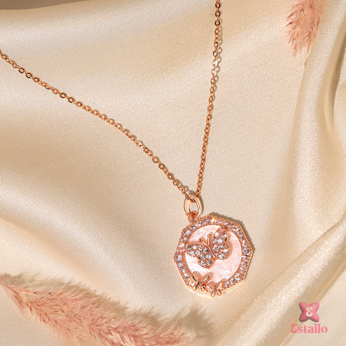 Glided Butterfly Necklace