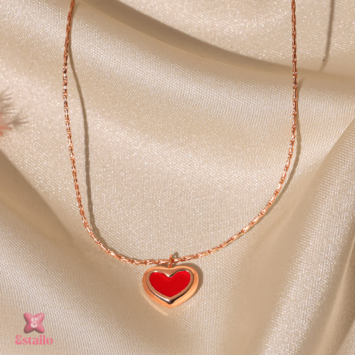 Ruby Glow Heart Necklace