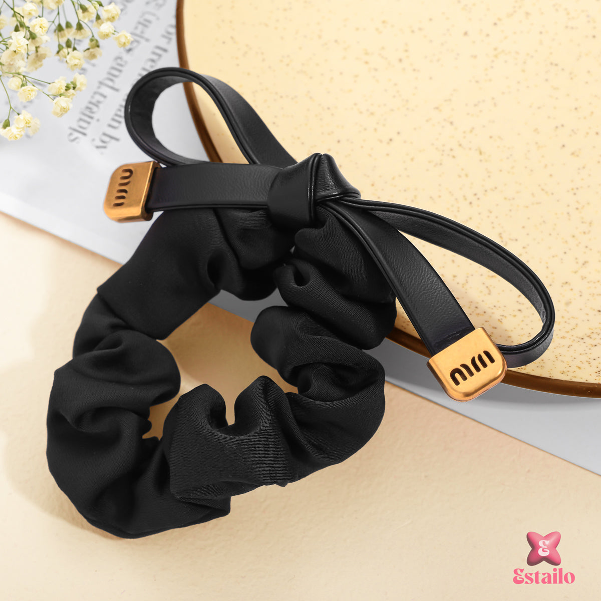 Velvet Night Pony Bow Srunchie