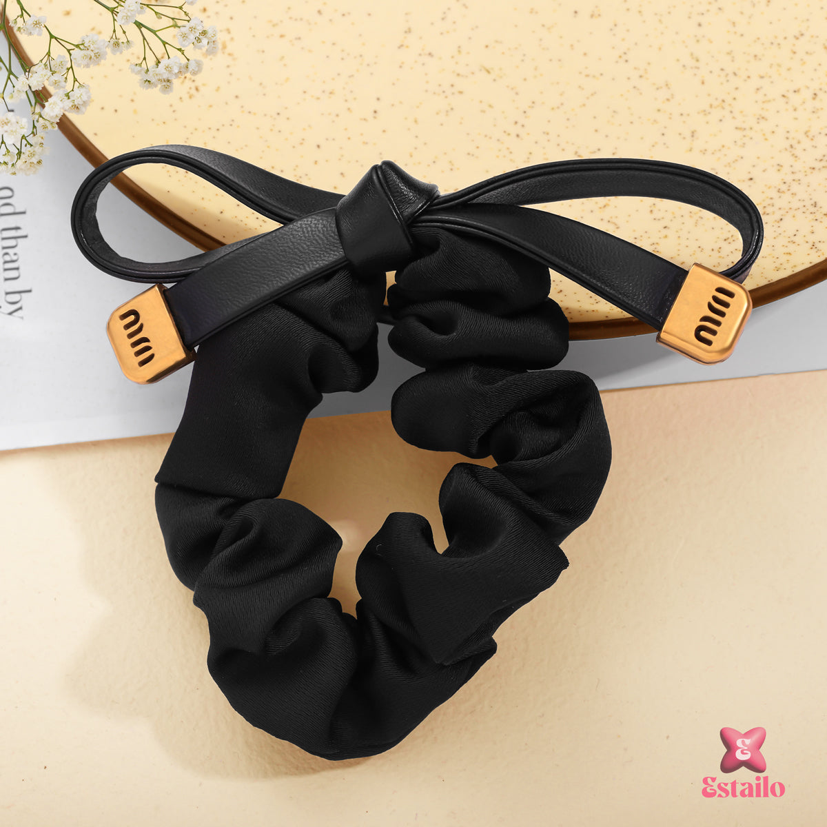 Velvet Night Pony Bow Srunchie