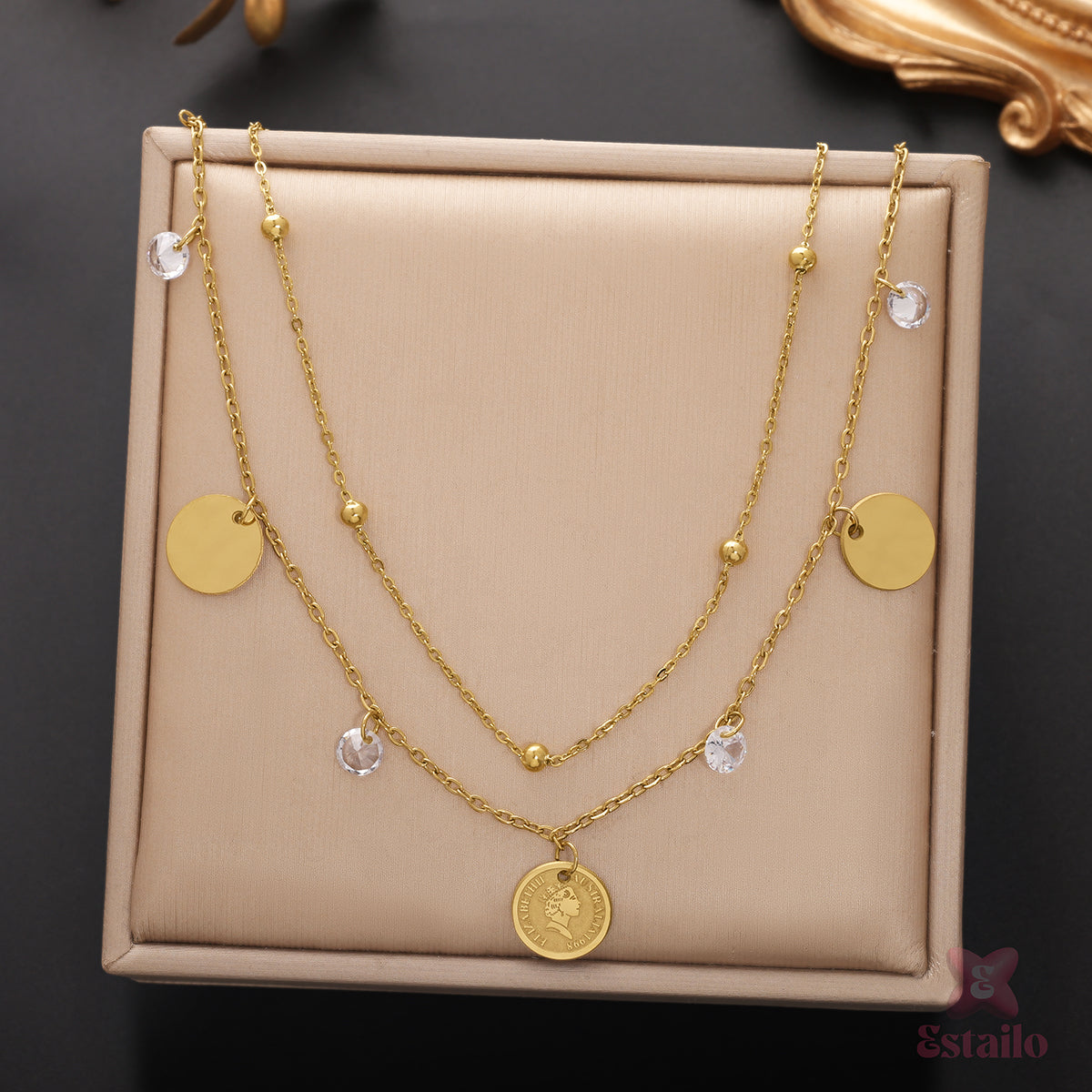 Luxe Disc & Coin Chain Necklace