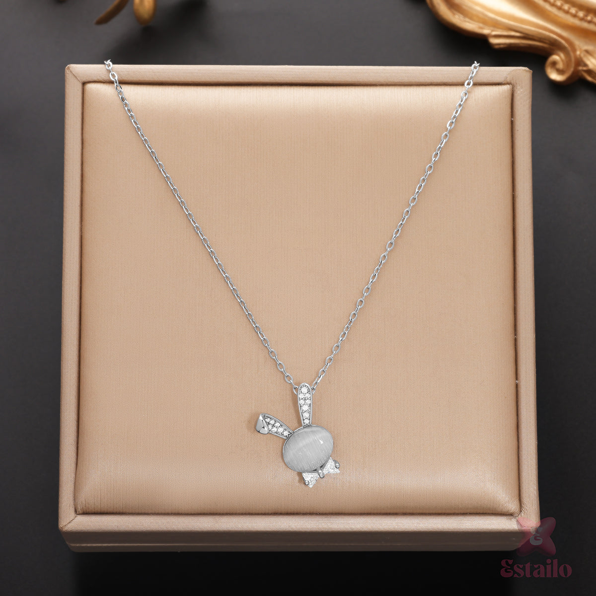 Graceful Glint Bunny Necklace