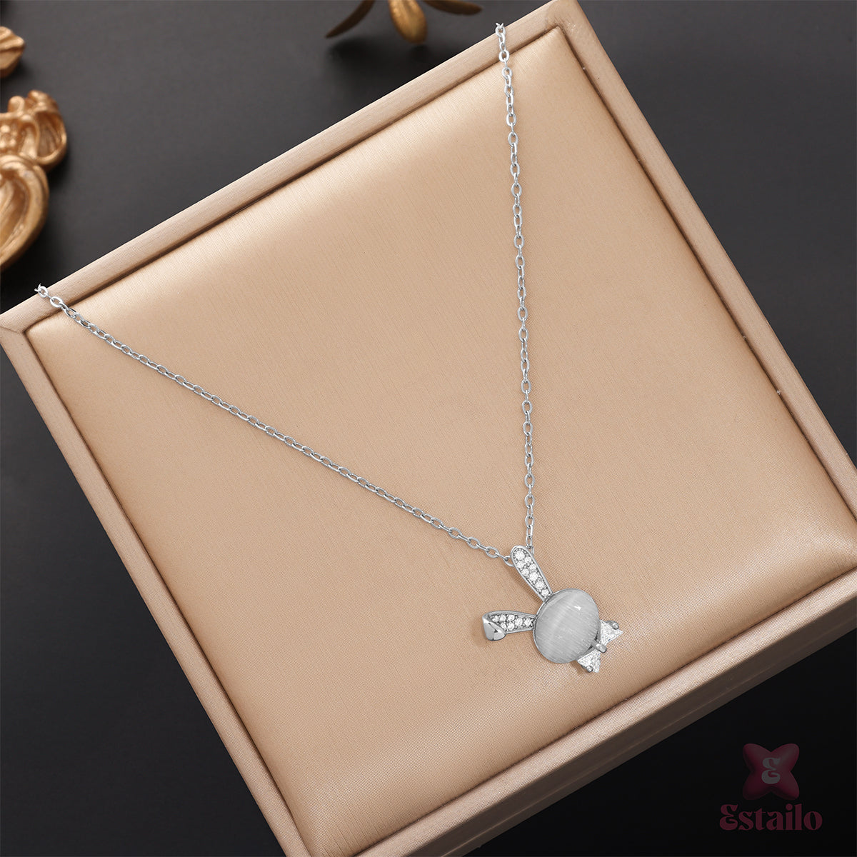 Graceful Glint Bunny Necklace