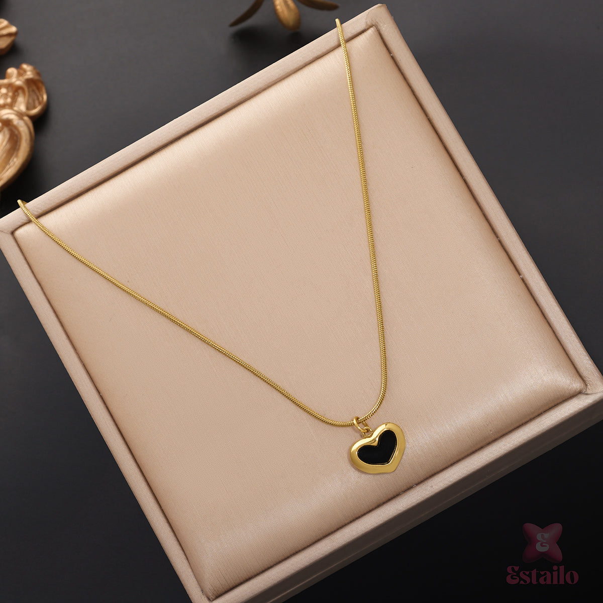 Mystic Black Heart Necklace