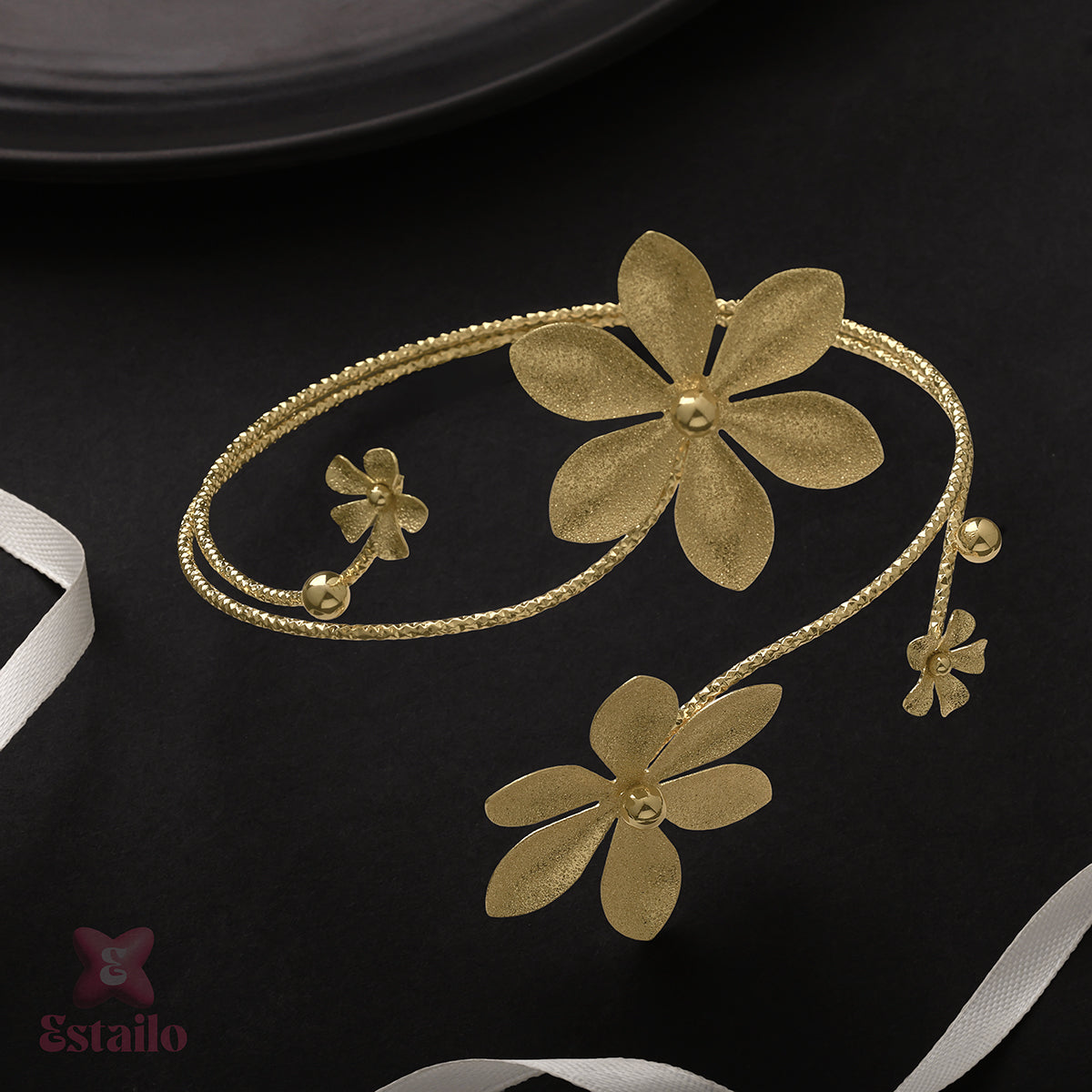 Golden Floral Upper Arm Cuff