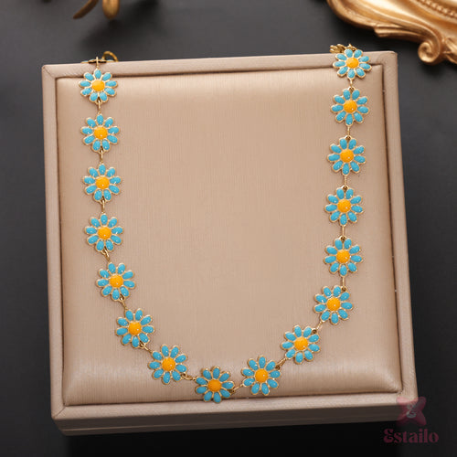 Lilac Sunflower Necklace