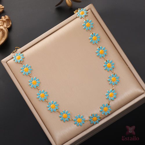 Lilac Sunflower Necklace