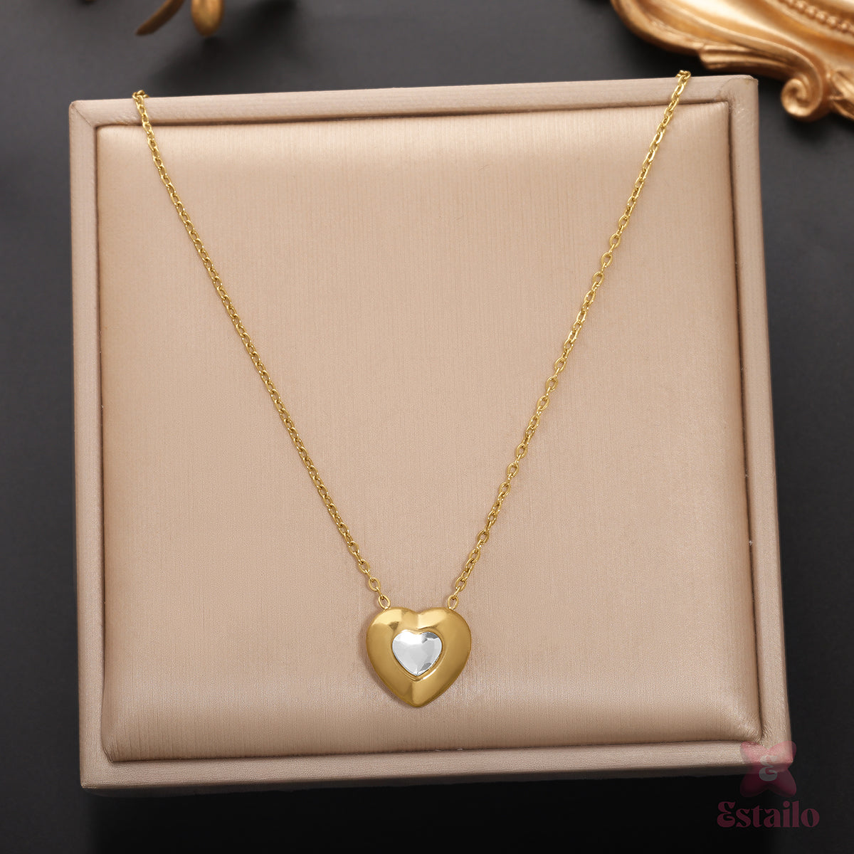 Golden Embrace Heart Necklace