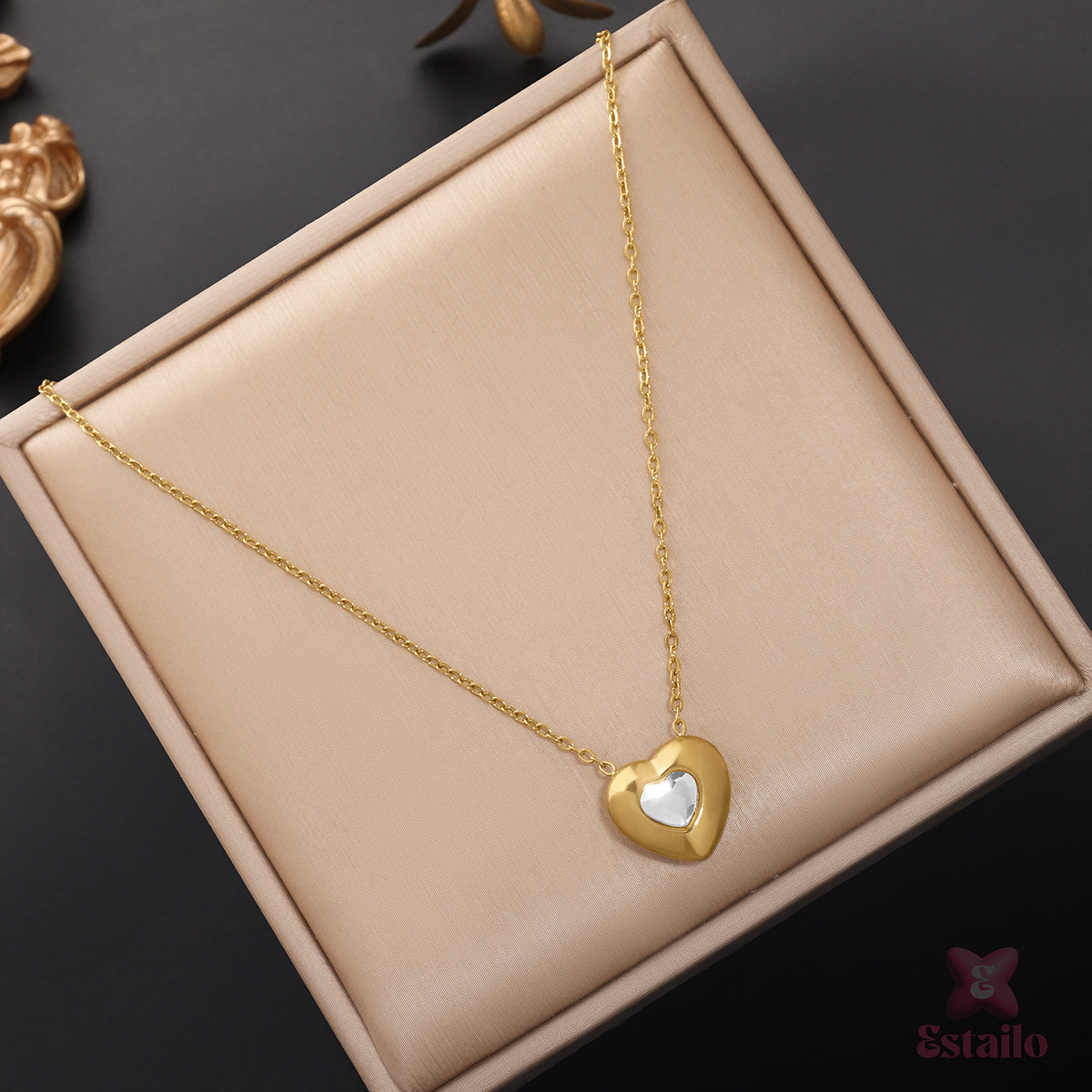 Golden Embrace Heart Necklace