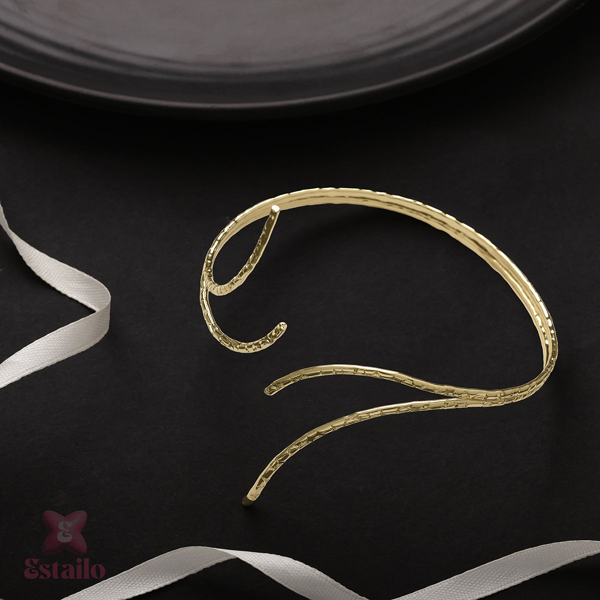 Celestial Coil Golden Arm Cuff