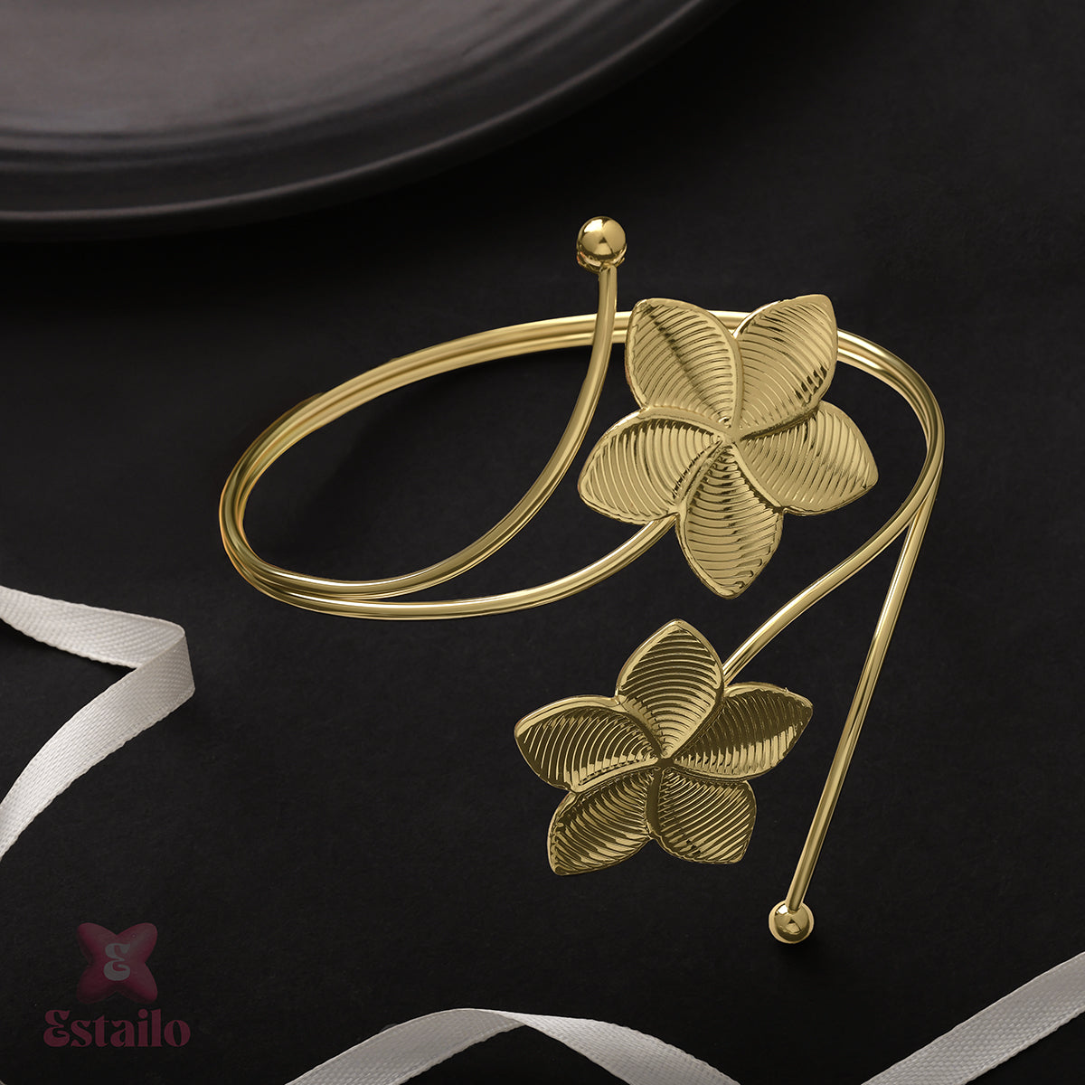 Gold Floral  Arm Cuff