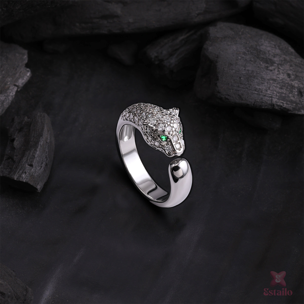 Silver Panther  Ring