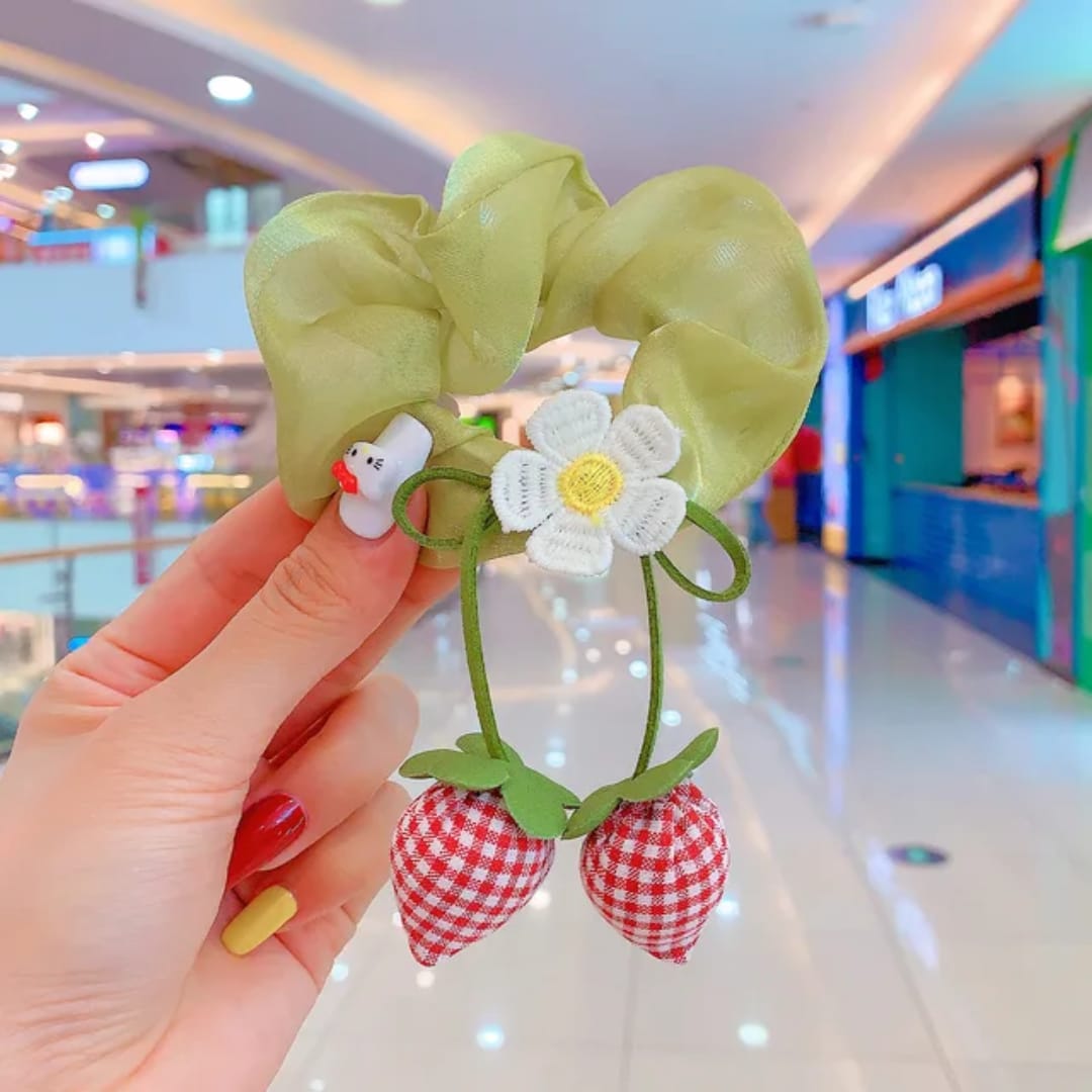 Strawberry Bloom Scrunchie