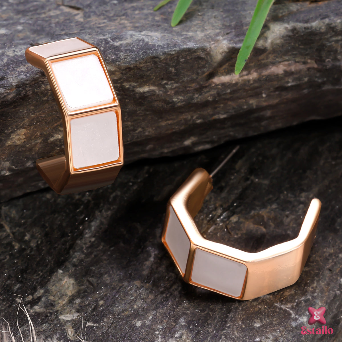 Geometric Glam Hoops Earring
