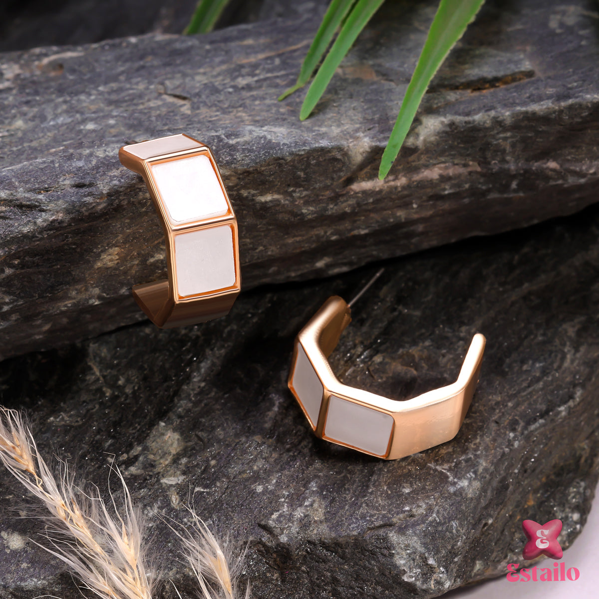 Geometric Glam Hoops Earring