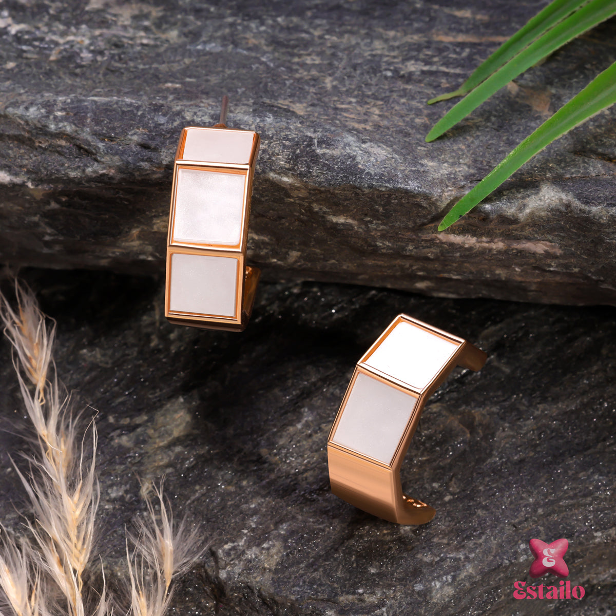 Geometric Glam Hoops Earring