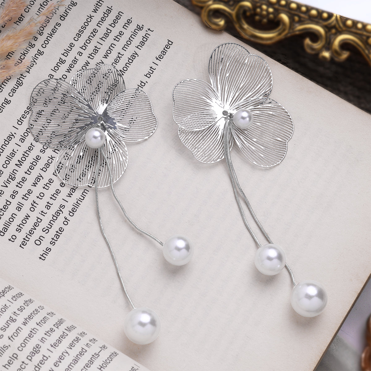 Ethereal Petal Pearl Earrings