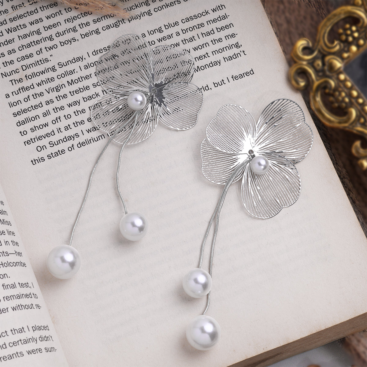 Ethereal Petal Pearl Earrings