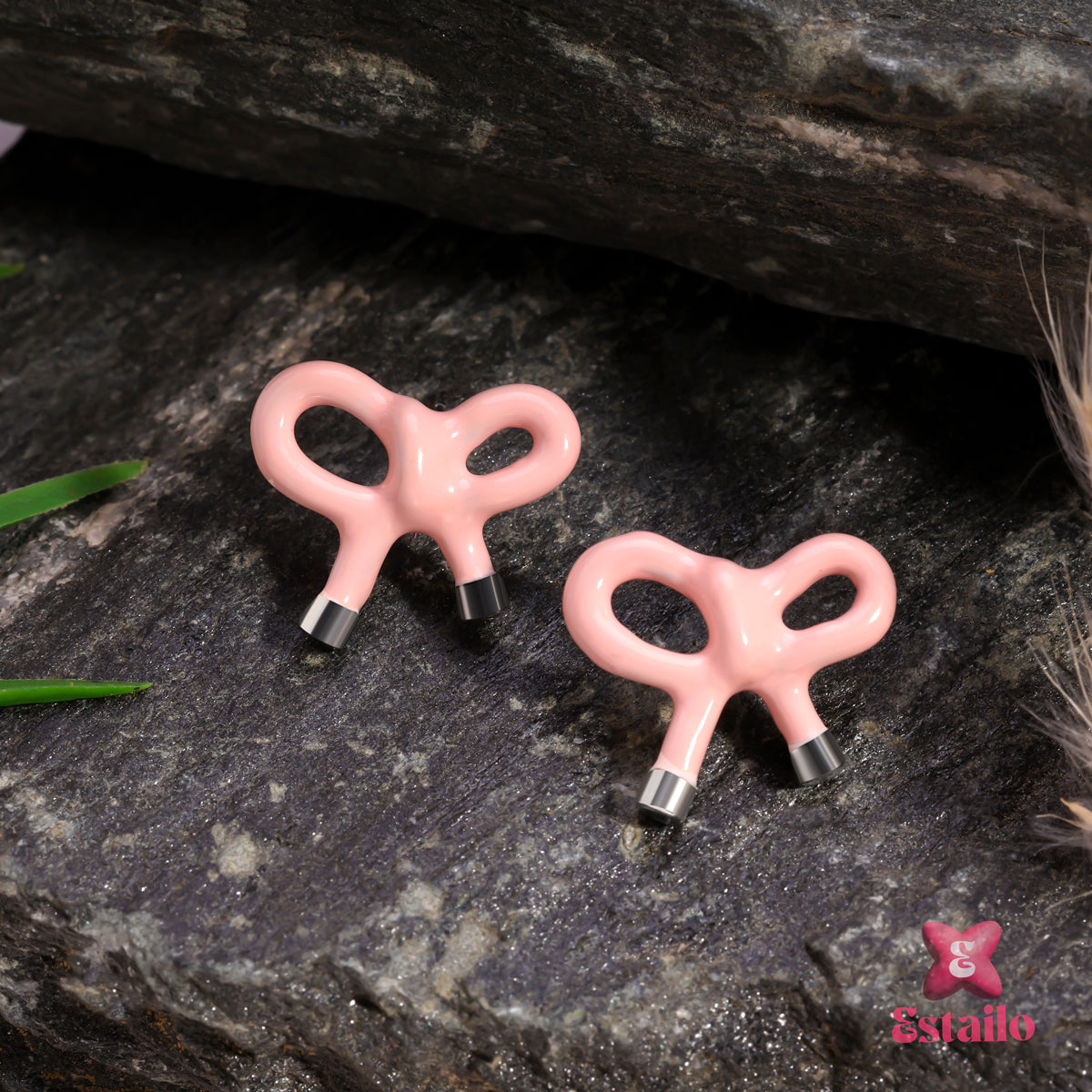Blush Bow Studs Earring