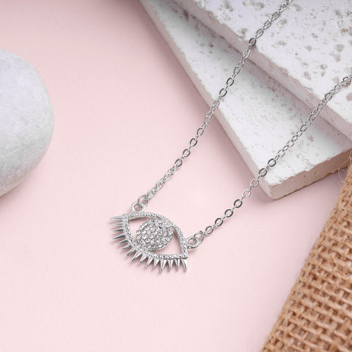 Sterling Crystal Gaze Necklace