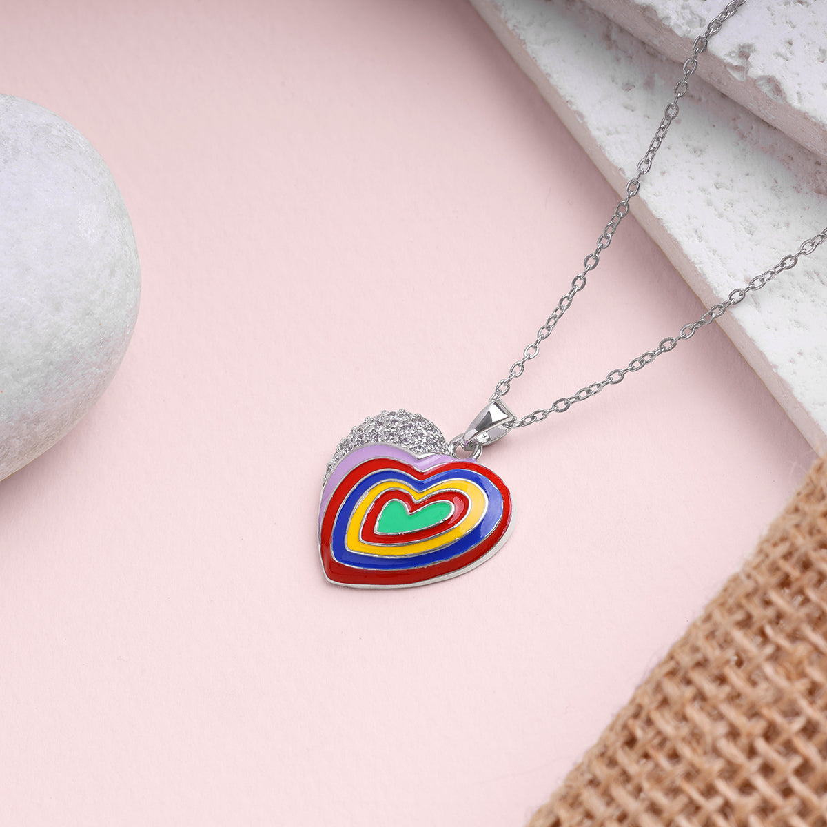 Rainbow Heart Pendant