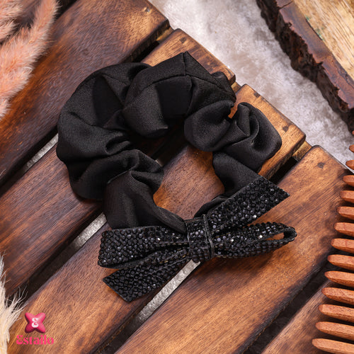 Rhinestone Ribbon Scrunchie