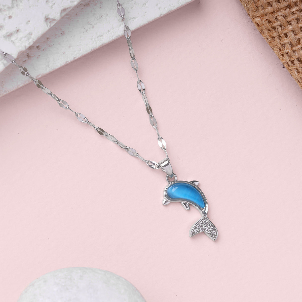 Crystal Tail Dolphin Necklace