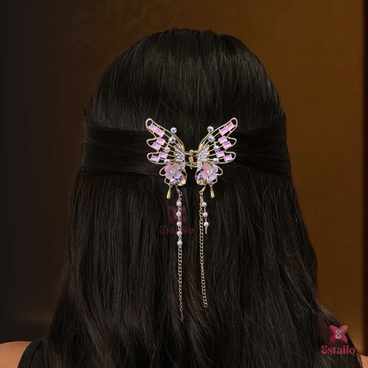 Blush Drip Butterfly Claw