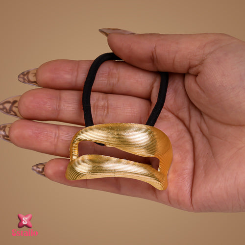 Crinkled Gold Hair Tie