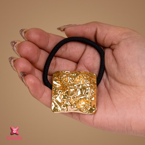 Chic Gold Square Hair Tie