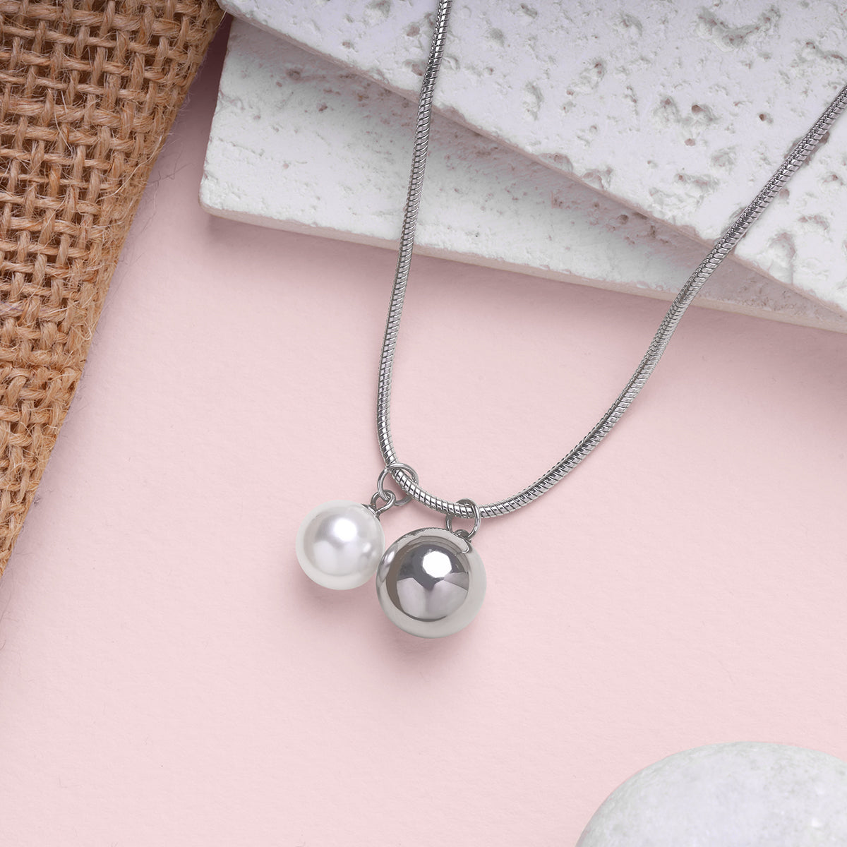 Pearl & Orb Charm Necklace
