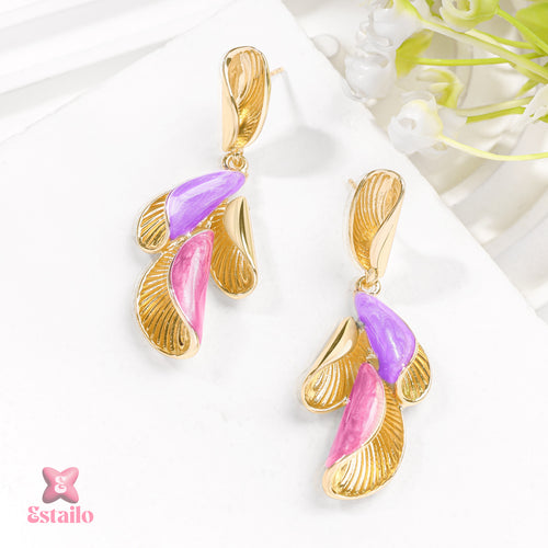 Lilac Petal Dangles Earrings