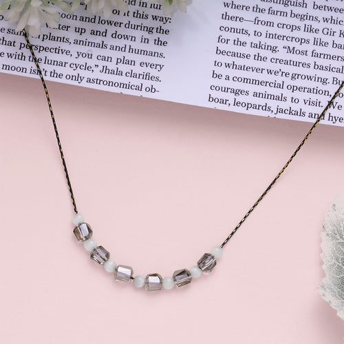 Grey & Crystal Bead Necklace