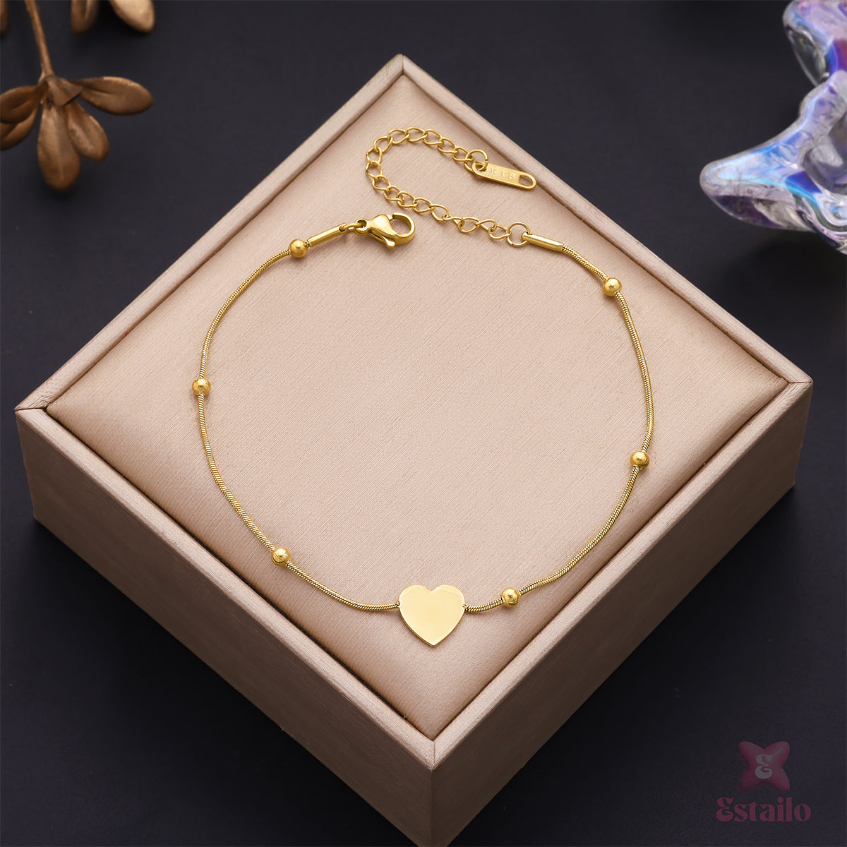 Soulmate Heart Charm Anklet