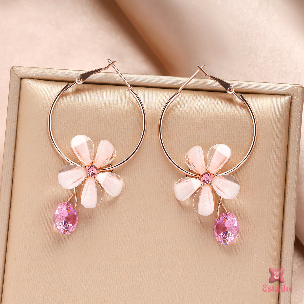 Fleur Charm Hoops Earring