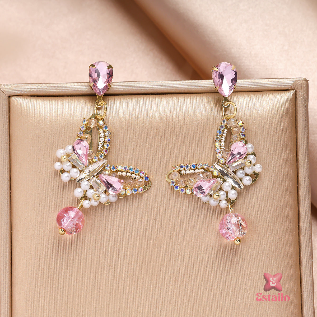 Fluttering Gem Drops Earrings