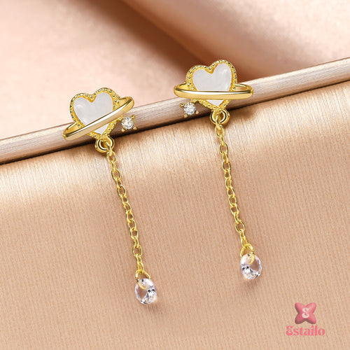 Cosmic Heart Dangles Earrings