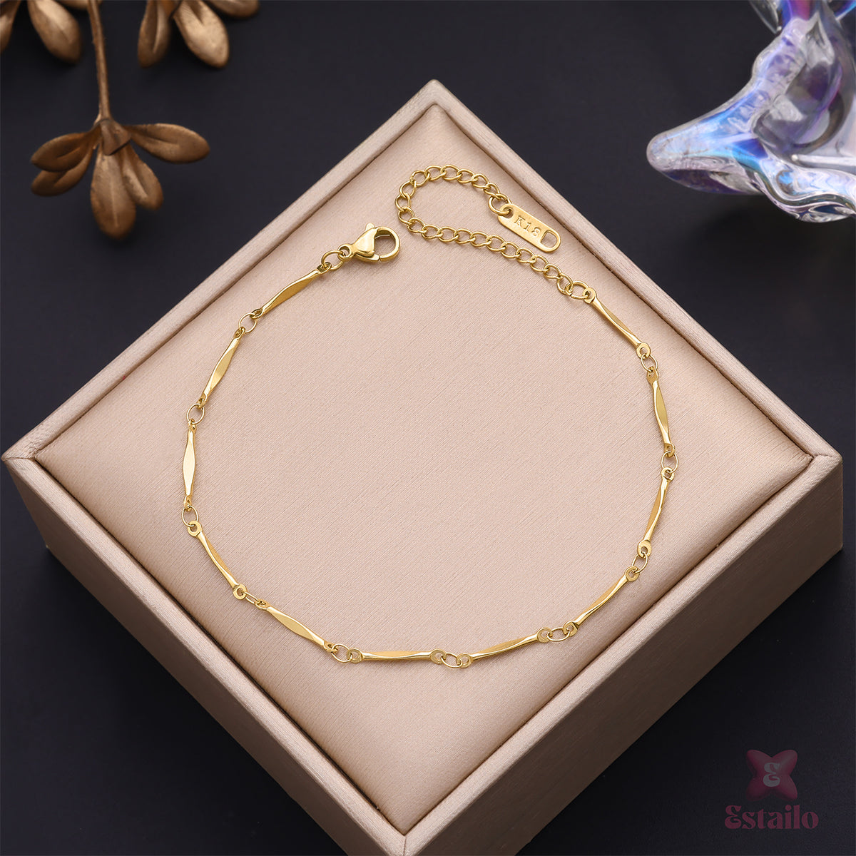 Gold Bar Link Anklet